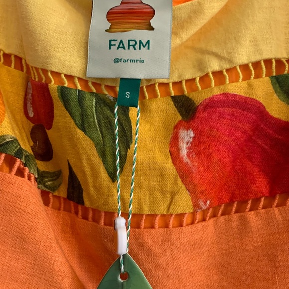 Rainbow Mixed Print Tiered Linen Blend Top In Mix Print - Picture 3 of 5